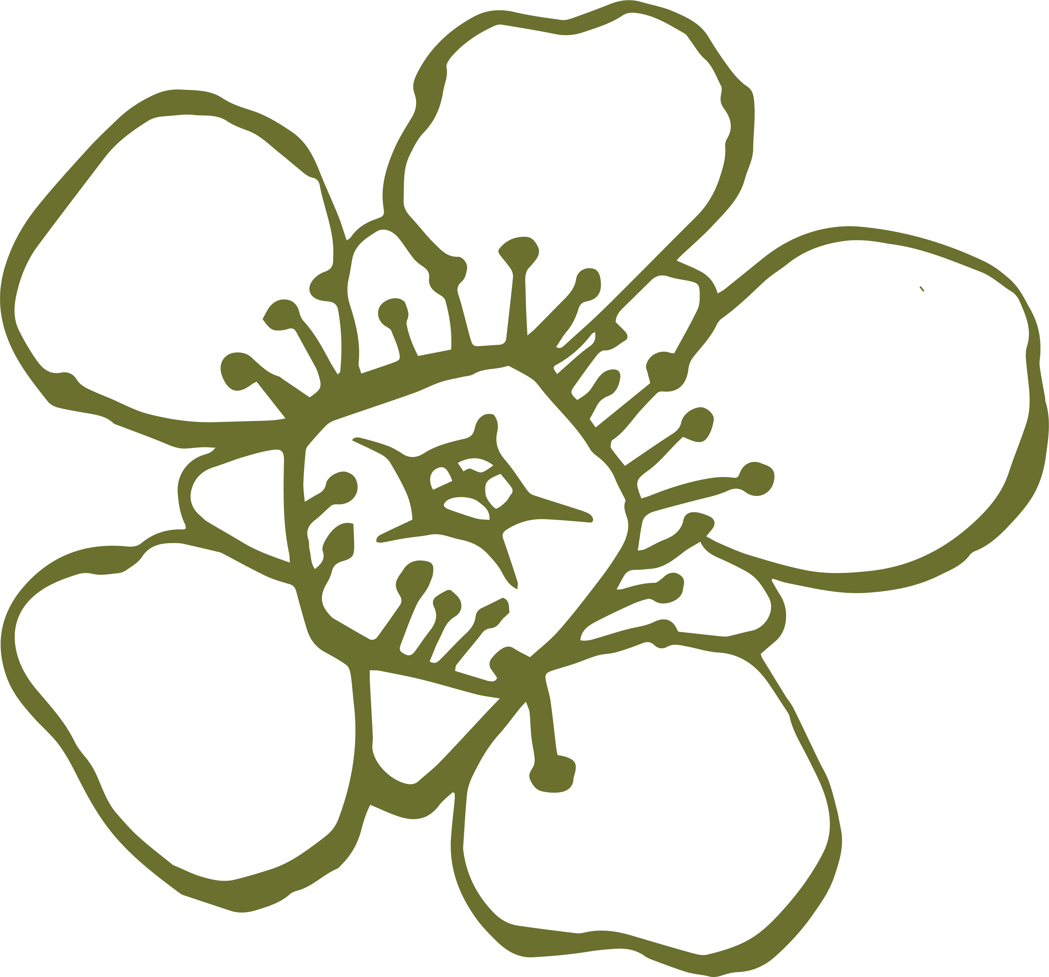 Grounded - Tea Tree flower dark green Grounded - Tea Tree flower dark green